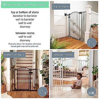 Baby Gate for Stairs, Yacul 29.3-51.5 Extra Wide Child Safety Gates with  Door, Walk Thru Dog Gate for House, Wide Walk Thru Openings 22.5”, Tall