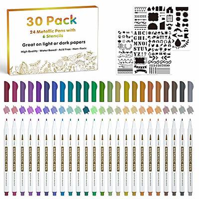 20 Colors Metallic Marker Pens, Lelix Fine Tip Paint Pens for DIY Photo  Album, Black Paper, Card Making, Rock Art Painting, Scrapbooking, Glass