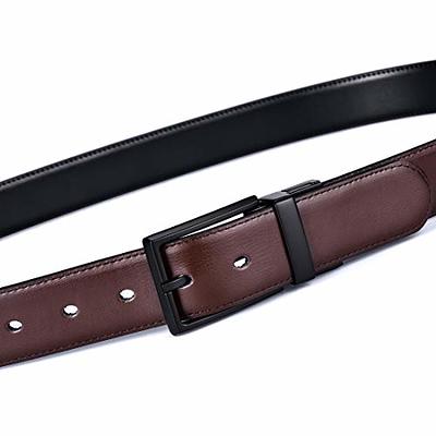 Tonly Monders Mens Belt Reversible Leather Belt for Men, Black