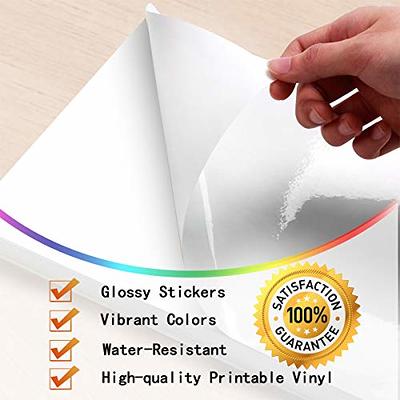 Premium Printable Vinyl Sticker Paper for Epson 25 Sheets, 8.5x11 - Matte  Sticker Paper for Inkjet Printer Waterproof - White Vinyl Sticker Sheets 