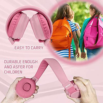 Headphones Bluetooth Wireless/Wired Kids Volume Limited 85 /110dB Over Ear  Foldable Protection Headset with AUX 3.5mm Mic for Boys Girls School Pad