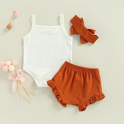 Kuriozud Newborn Infant Baby Girl 2 Piece Summer Outfits Tank Bodysuit Top  + Ruffle Bloomer Shorts Set Clothes (Rainbow Brown, 0-3 Months) - Yahoo  Shopping