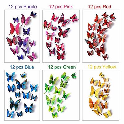 12Pcs 3D Butterfly Wall Stickers Led Light, Removable Decals, Cute Colorful  Luminous Butterflies Art Decor Murals For Kids Baby Boy Girl Bedroom