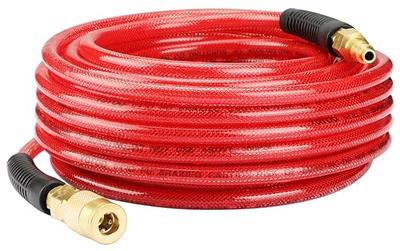 YOTOO Air Hose 1/4 in. x 50 ft, Heavy Duty Reinforced Polyurethane Air  Compressor Hose, Flexible, Kink Resistant, Lightweight with Bend  Restrictor, 1/4 Swivel Industrial Quick Coupler and Plug, Red - Yahoo  Shopping