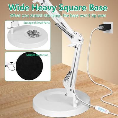 Dimmable LED Magnifying Lamp Large Hands Free Magnifying Glass with Light  and Stand for Reading Seniors Hobbies Crafts Workbench 