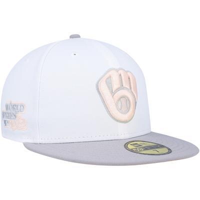 Milwaukee Brewers New Era 1982 World Series Beach Kiss 59FIFTY Fitted Hat -  Light Blue/Brown