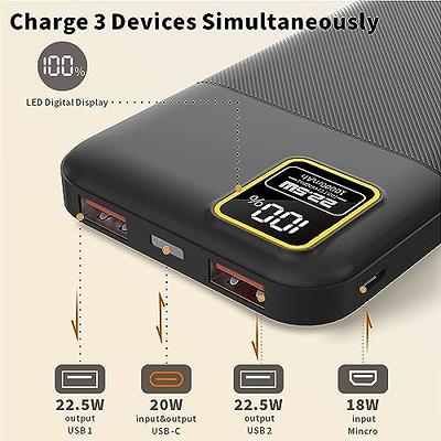 Power Bank - Portable Charger 30000mAh Fast Charge 22.5W Powerbank Large  Capacity QC3.0 Fast Charger 2 Output LCD External Battery Pack Compatible