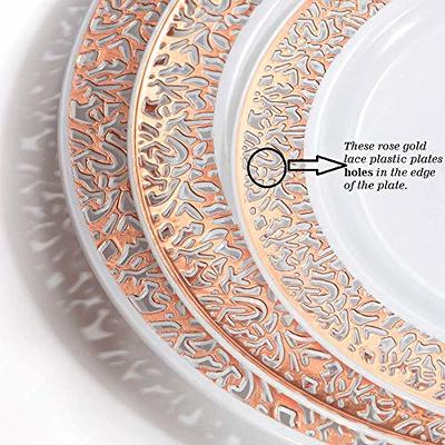 Rose Gold Shiny Metallic Small Paper Plates (8ct) 