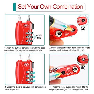 ZHEGE Travel Lock 2 Pack, Luggage Locks TSA Approved for Gym, Suitcases,  Baggage, Zipper of Backpacks, Easy Read Dials with Alloy Bod