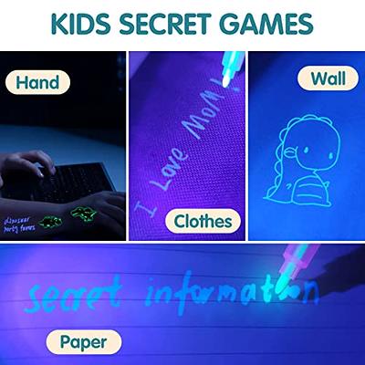 ENJOCASES 30 Pieces Invisible Ink Pen with UV Light Spy Pen Magic Marker  for Kids Secret Message Pens Party Favors Ideas Gifts Easter Day Halloween