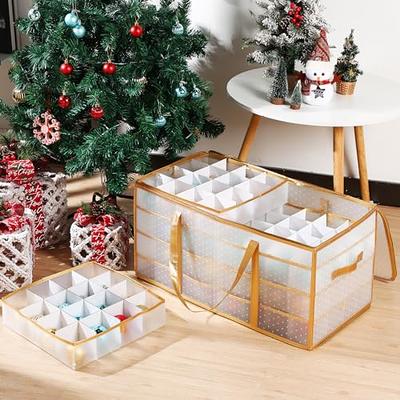 Christmas Ornament Storage Box Xmas Holiday Decorations 128 Dividers  Container