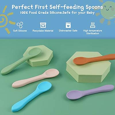 Baby Feeding Spoon 2 Pcs Silicone Baby Feeding Spoons Infant First