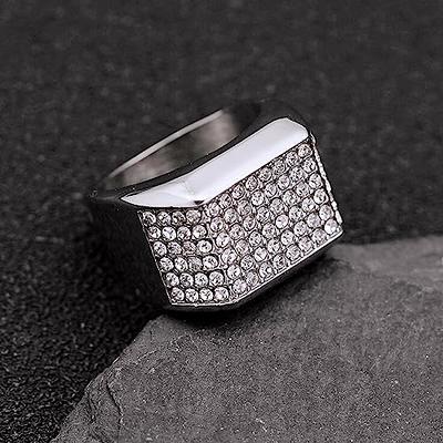 MIVEIVIA ICED OUT Ring for men Wedding Rings for Men Smooth