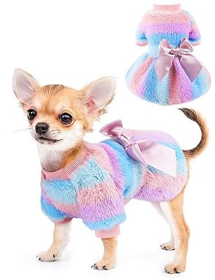 Pink Dog Sweater for Small Dog Girl Dog Clothes Dog Dress With 