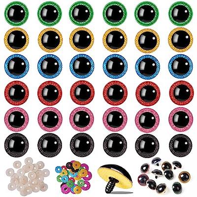 60Pcs Black Plastic Safety Eyes with Washers Craft Eyes for Crochet Puppet  Plush Stuffed Animals Making 20mm 20mm 60pcs