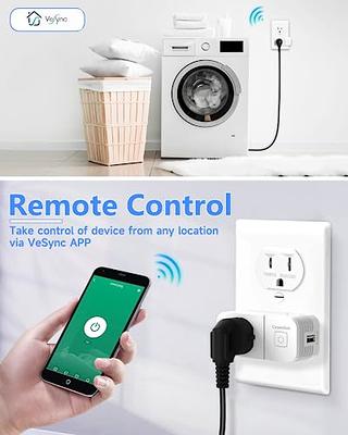 Outdoor Smart WiFi Plug, HBN Heavy Duty Wi-Fi Timer with Two Grounded Outlet,  Wireless Remote Control by App Compatible with Alexa and Google Home  Assistant 2.4 GHz Network only, ETL Listed (1