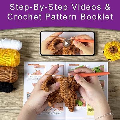 Crochet Kit for Beginners, 6 Pcs Crochet Potted Flowers Kit