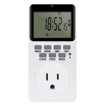 Techbee Digital Infinite Repeat Cycle Intermittent Timer Plug for  Electrical Outlet, 24 Hour Programmable Indoor Timed Power Switch with  Countdown