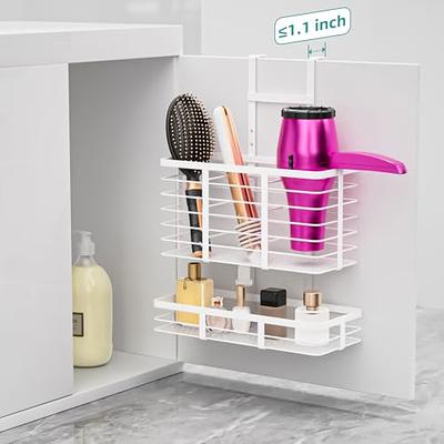 Hair Dryer Holder, Hair Tool Organizer, Bathroom Cabinet Door / Wall Mount  Blow Dryer & Styling Tools Organizer Storage Basket for Flat Iron,Curling  Wand,Hair Straightener Brushes,Under Sink Organizer 