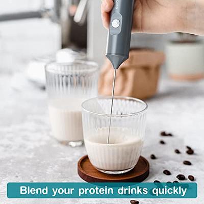 Milk Frother Handheld, Gbivbe Rechargeable Whisk Drink Mixer for Coffee  with Art Stencils, Coffee Mixer for Cappuccino, Hot Chocolate Match,  Frappe
