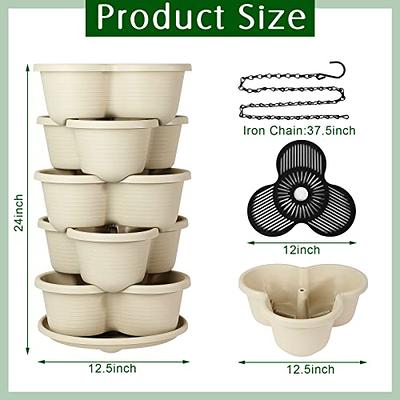 5-Tier Plastic Stackable Flower Pot