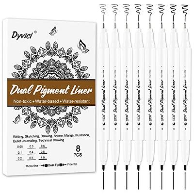 TWOHANDS Art Pens,Fineliner Ink Pens,Set of 12 Technical Drawing  pen,Pigment Pen,Fine Point,Black,Waterproof,for Art  Watercolor,Sketching,Anime,Manga