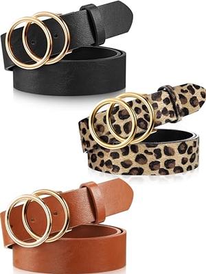UnFader Pack 2 Women Belts for Jeans with Fashion Double O-Ring