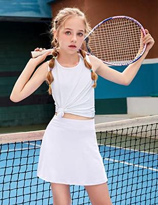 Tennis Skirt for Women with 4 Pockets Athletic Golf Skorts Skirts with  Shorts Workout Running Sports Blue Small