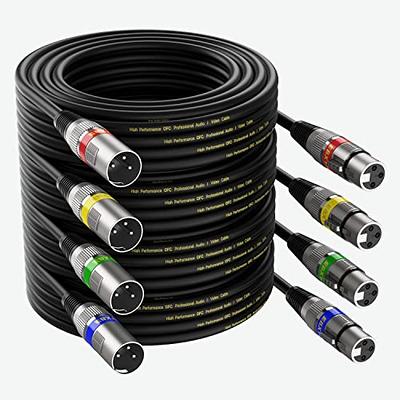 EBXYA XLR Cable 10 ft 4 Pack - Stage Light DMX Cable, Premium