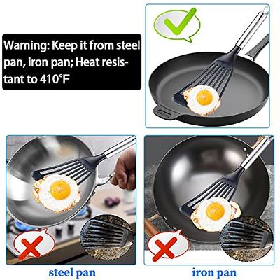 KSENDALO Fish Spatula for Nonstick Cookware Slotted Wide Nylon Blade Thin  Spatula Turner Lightweight Egg Spatula Flipper, Black(12.6inch) - Yahoo  Shopping