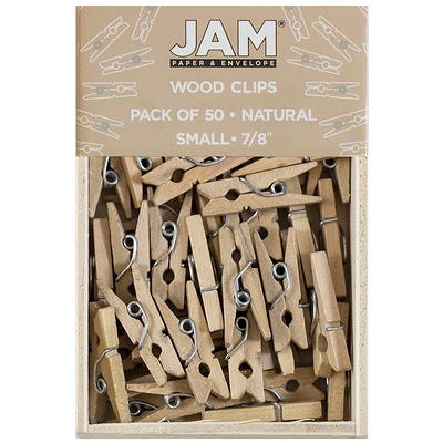 aHeemo Mini Clothespins, Mini Natural Wooden Clothespins with Jute