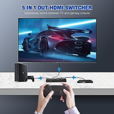 HDMI 2.1 Switch 4k 120hz 2 in 1 Out 8K 60hz hdmi switcher with Wire-Desktop  Controller Support HDCP 2.3 Ultra HD 3D for Xbox PS4 PS5 UHD TV Monitor