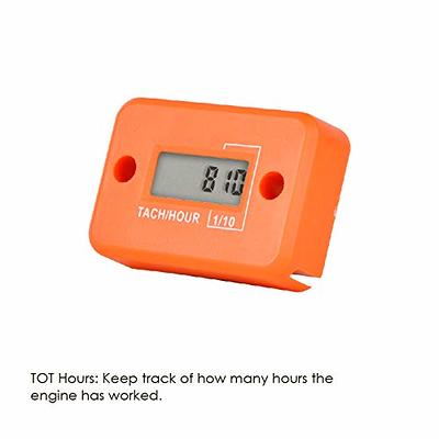 Induction Pulst Tach Meter Motor Gasoline Digital Engine Tachometer Gauge  Waterproof With Battery For Chain Saw Mower 2/4 Stroke