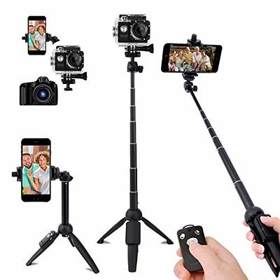 Vlogging Camera Tripod Selfie Stick Bluetooth w/ Remote for iPhone Galaxy  Gopro