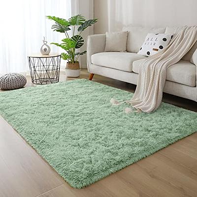 Area Rug, 4x6 ft Low-Pile Machine Washable Vintage Rugs for Living