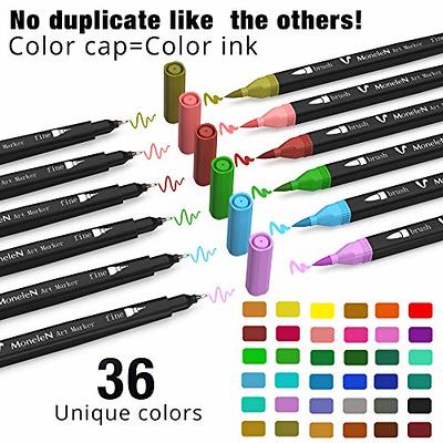 Nicecho Art Markers Dual Brush Pens For Kids Adult Coloring Book Drawing 36  Pcs