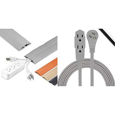 Cordinate 6 ft Extension Cord Cover Floor, Cord Protector / Management,  Cord Concealer, Cable Hider and Cable Raceway, Gray, 47348