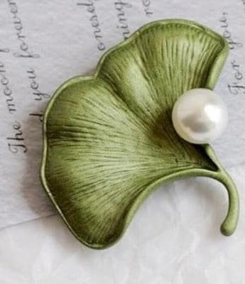 New Pearl Fabric Camellia Flower Brooch Pins Elegant Corsage