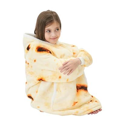 Qeils Oversized Wearable Blanket Hoodie for Kids,Hooded Sherpa Fleece Blanket  Sweatshirt with Giant Pocket, for Children(Kids 7-13YR, Tortilla) - Yahoo  Shopping