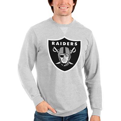 Las Vegas Raiders Antigua Victory Pullover Hoodie - Heather Gray