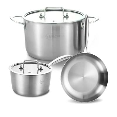 All-Clad D5 5-Ply Brushed Stainless Steel Cookware Set 10 Piece Induction  Oven Broil Safe 600F Pots and Pans - Yahoo Shopping