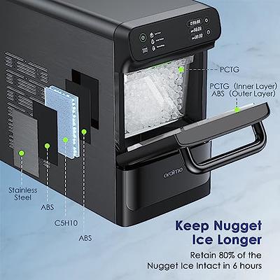 Nugget Countertop Ice Maker - Silonn Chewable Pellet Ice Machine with  Self-Cleaning Function, 33lbs/24H, Sonic Ice Makers