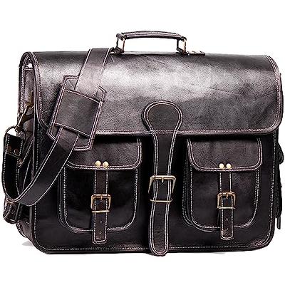 Vintage Leather Messenger Bag for Men Laptop Briefcases 18'' Satchel Handmade Bag