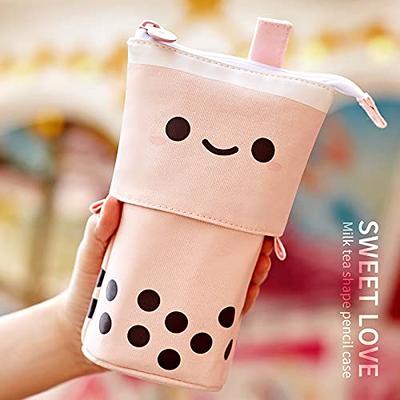 ANGOOBABY Cute Pencil Case Standing Pen Holder Telescopic Makeup Pouch Pop  Up Cosmetics Bag Stationery Office Organizer Box for Girls Students Women