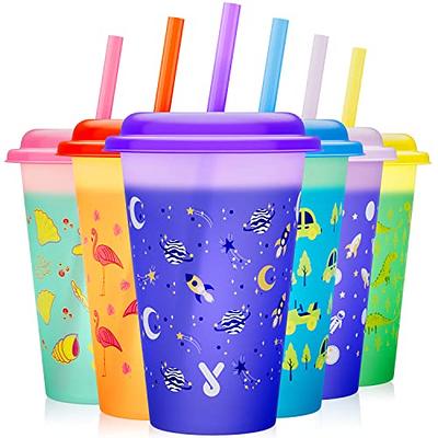 Zak Designs Color Changing Reusable Plastic With Splash Proof Lids And  Straws - 25 Oz