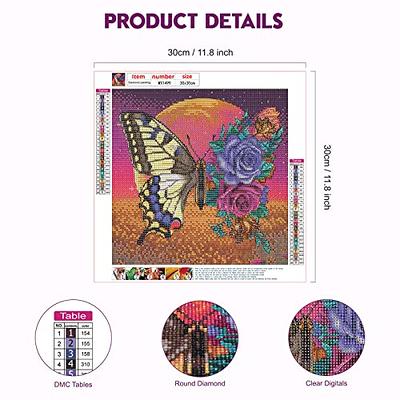 Butterfly Diamond Painting Kits for Adults Beginner ,5D DIY Full Drill  Diamond Art for Home Decor Gifts 12x16inch