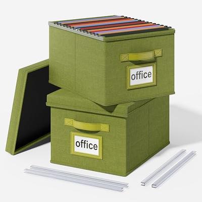 Huolewa Upgraded File Organizer Boxes Set of 2, File Boxes with