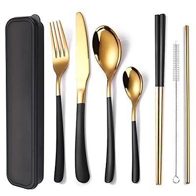 DEVICO Travel Utensils, 18/8 Stainless Steel 4pcs Cutlery Set