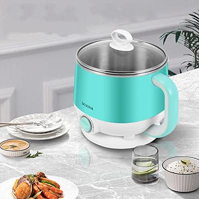 DCIGNA Electric Mini Hot Pot, Noodle Cooker, 1.5L Stainless Steel