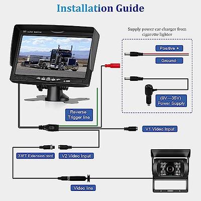 DoHonest Wireless Backup Camera Trucks: Easy Setup Stable Signal HD 1080P  Car RV Bluetooth Rear View Camera 5 Inch Split Screen Monitor for Pickup